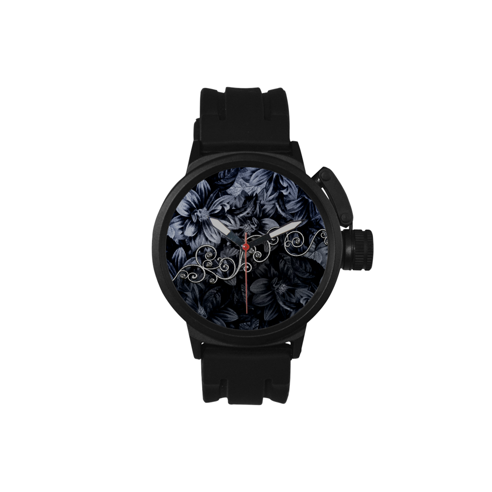 Flower power in blue Men's Sports Watch(Model 309)