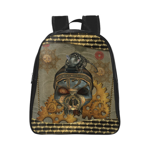 Awesome steampunk skull School Backpack (Model 1601)(Small)