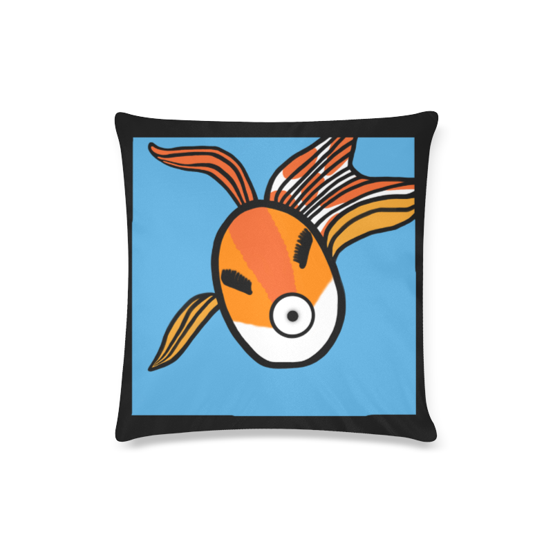 Goldfish Selfie Custom Zippered Pillow Case 16"x16"(Twin Sides)