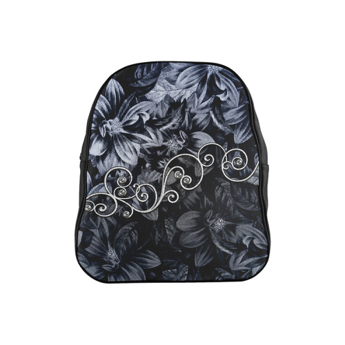 Flower power in blue School Backpack (Model 1601)(Small)