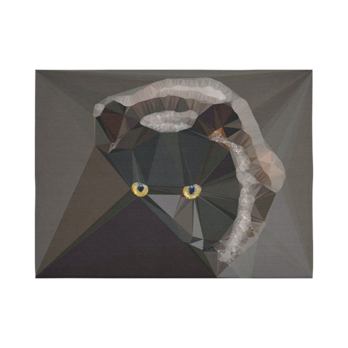 Cat Yellow Eyes Low Poly Triangles Cotton Linen Wall Tapestry 80"x 60"