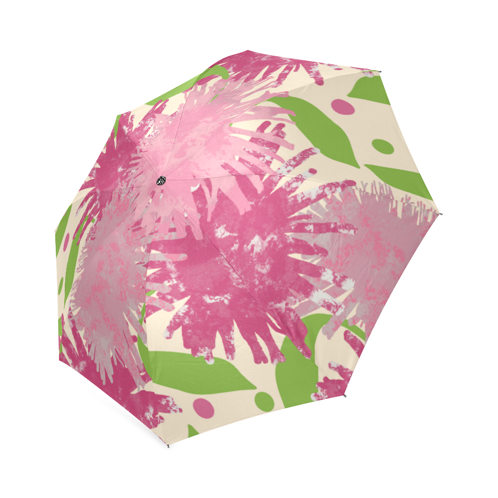 Pink Puffs Flowers Foldable Umbrella (Model U01)