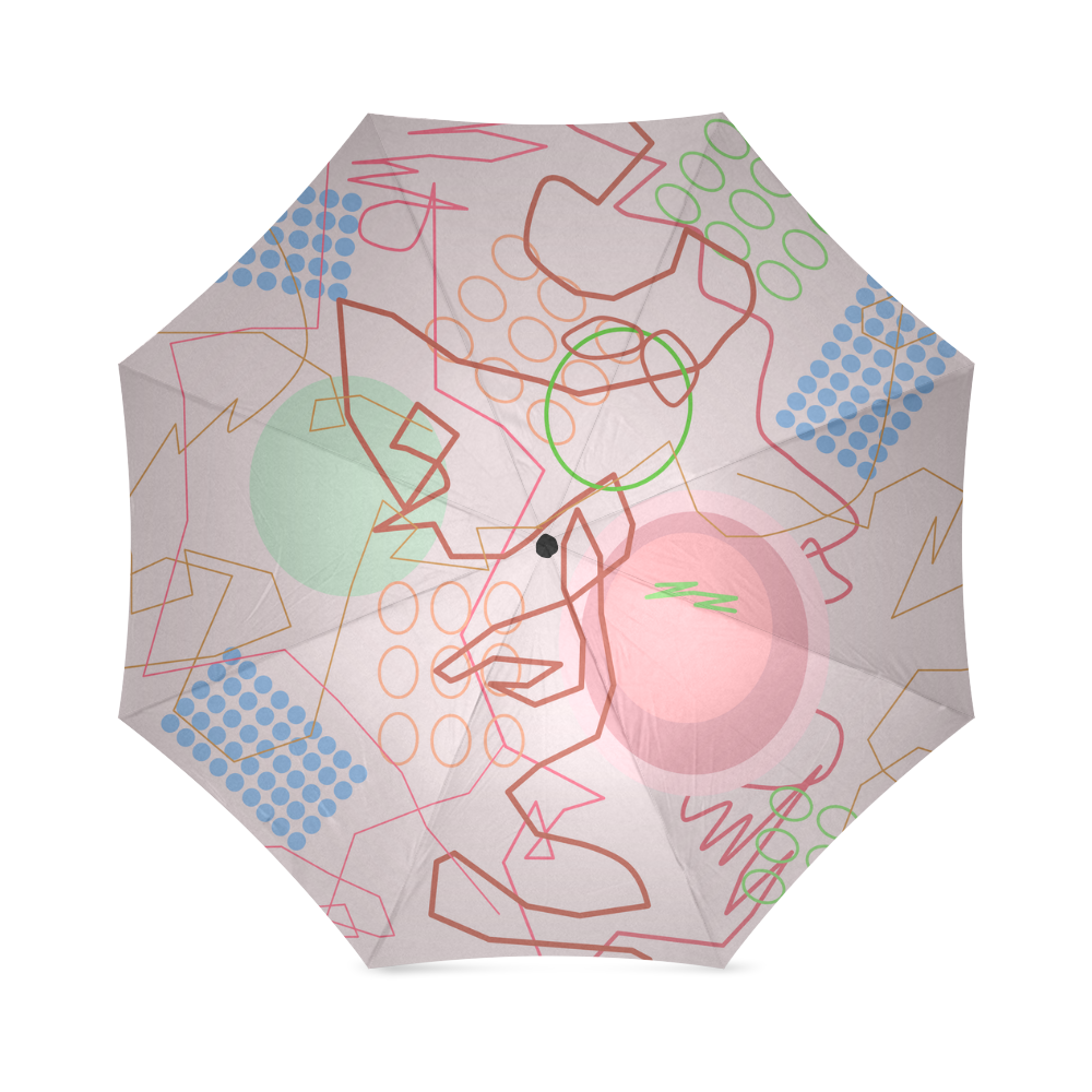 Abstract 8 pink Foldable Umbrella (Model U01)