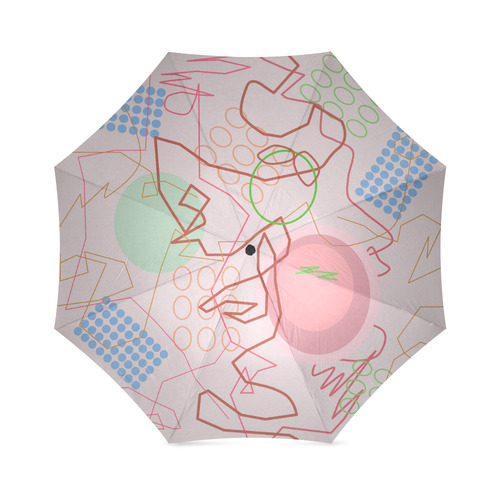 Abstract 8 pink Foldable Umbrella (Model U01)