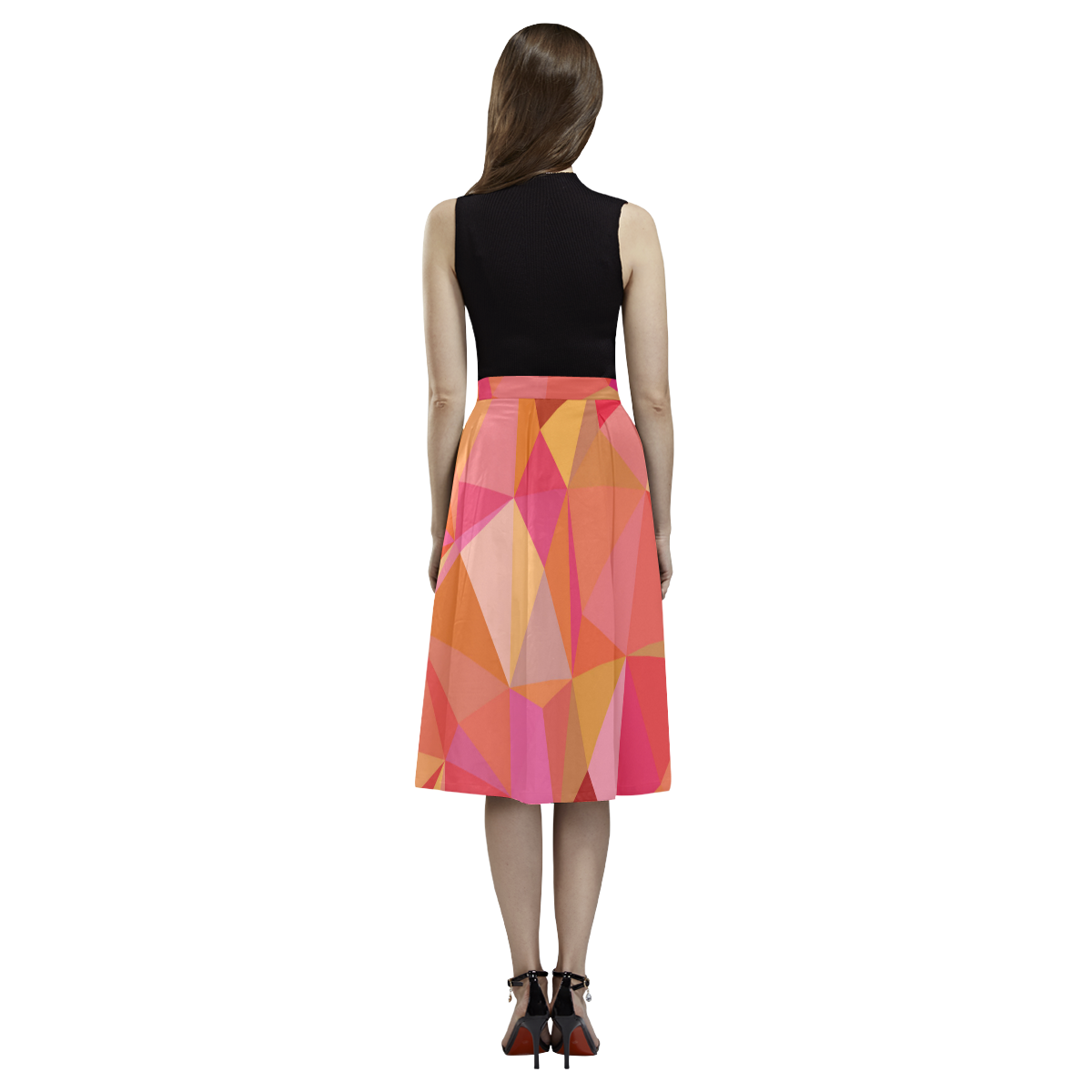 Mosaic Pattern 3 Aoede Crepe Skirt (Model D16)