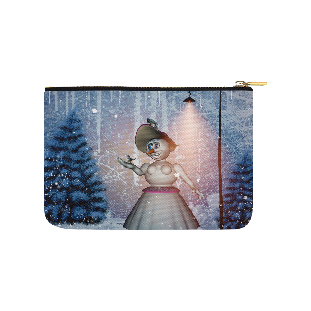 Snow women with birds Carry-All Pouch 9.5''x6''