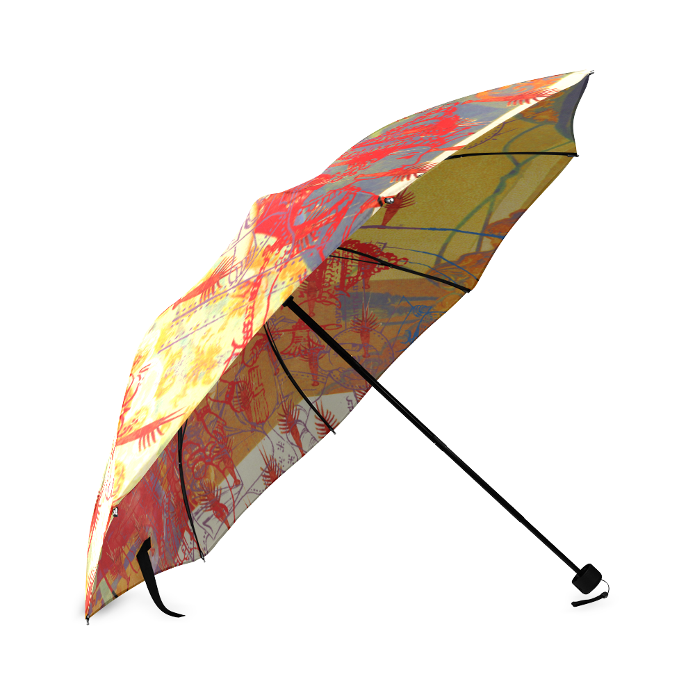THE ONE BIG QUEEN AND THE MANY LITTLE RED LOBSTERS Foldable Umbrella (Model U01)