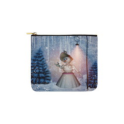 Snow women with birds Carry-All Pouch 6''x5''