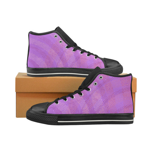 Purple High Top Canvas Shoes for Kid (Model 017)