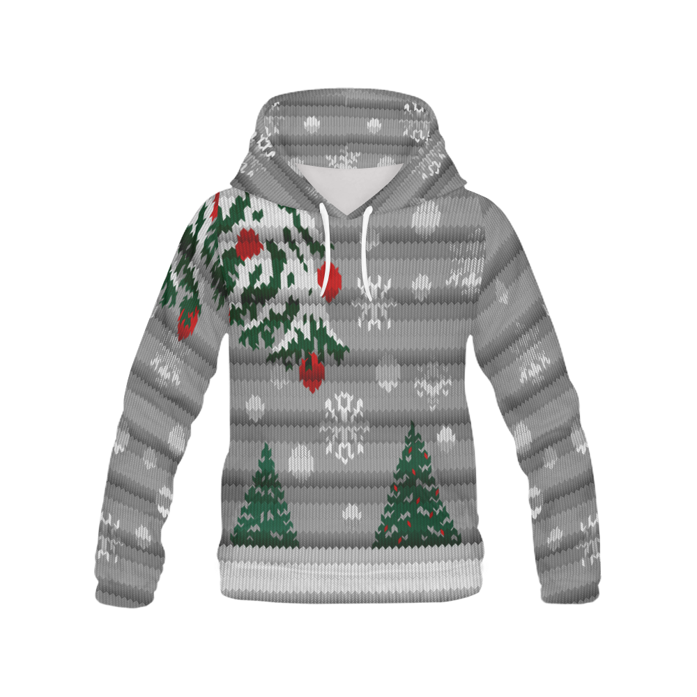 Christmas Hoodies Woolley Wonderland Sweaters All Over Print Hoodie for Women (USA Size) (Model H13)