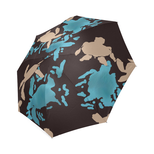 Swimming Turtles on black Foldable Umbrella (Model U01)