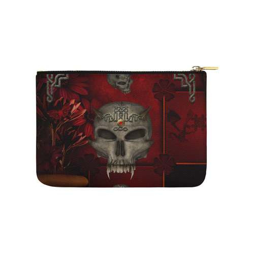 Skull with celtic knot Carry-All Pouch 9.5''x6''