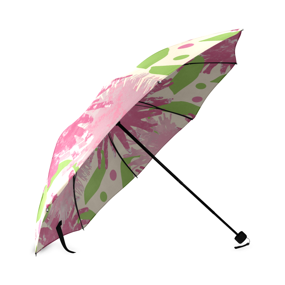 Pink Puffs Flowers Foldable Umbrella (Model U01)