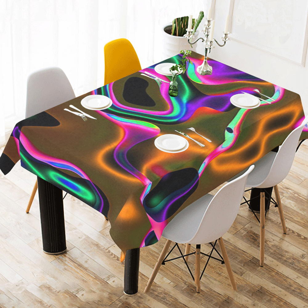 Vibrant Fantasy 8 by FeelGood Cotton Linen Tablecloth 60" x 90"