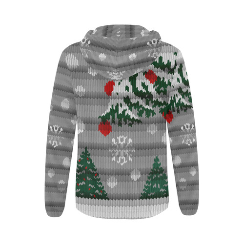 Christmas Hoodies Woolley Wonderland Sweaters All Over Print Full Zip Hoodie for Women (Model H14)