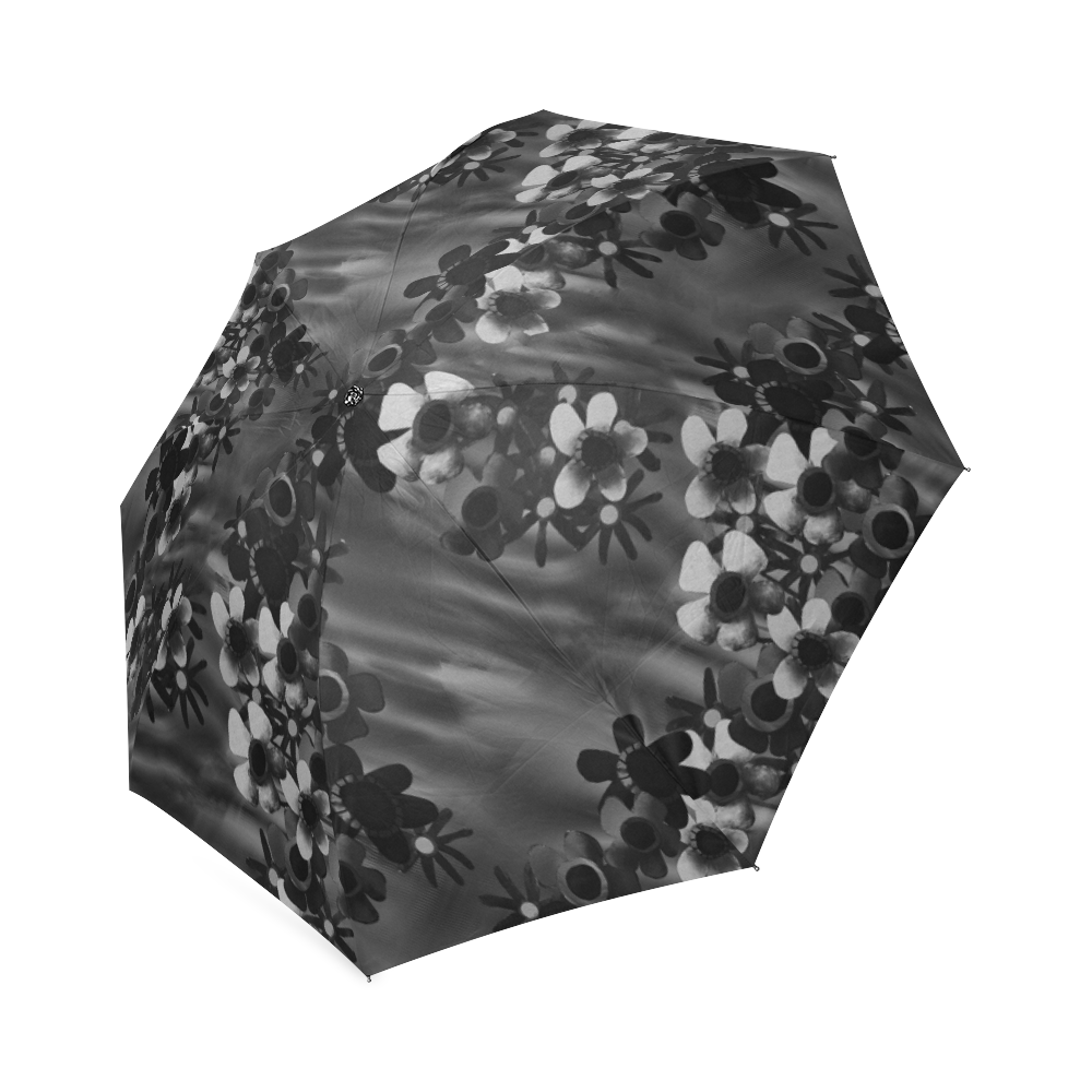 Black Blossoms Foldable Umbrella (Model U01)