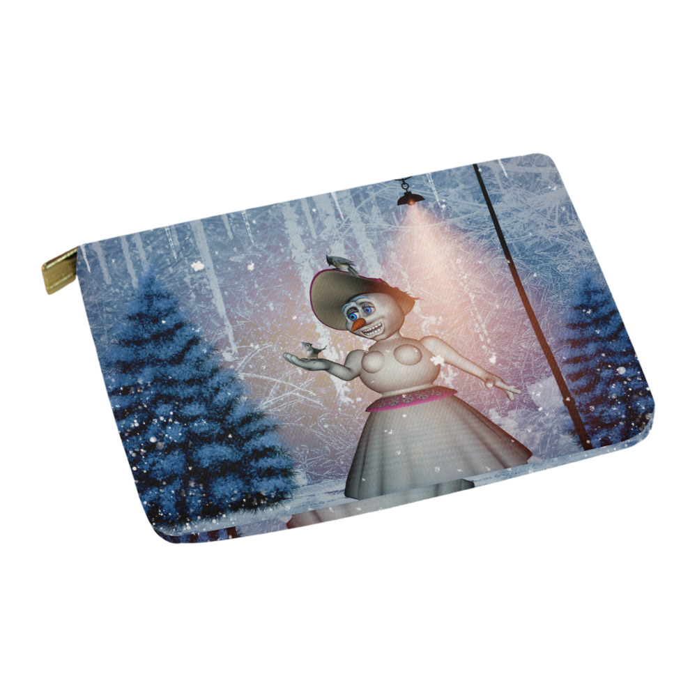 Snow women with birds Carry-All Pouch 12.5''x8.5''