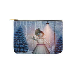 Snow women with birds Carry-All Pouch 9.5''x6''