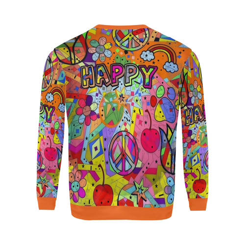 Happy Popart by Nico Bielow All Over Print Crewneck Sweatshirt for Men (Model H18)