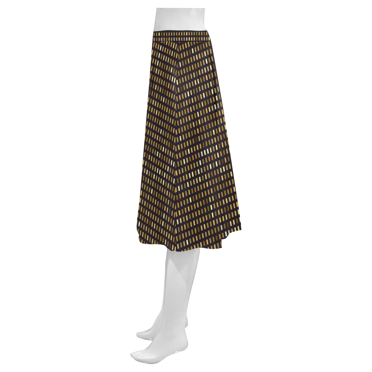 Mosaic Pattern 1 Mnemosyne Women's Crepe Skirt (Model D16)
