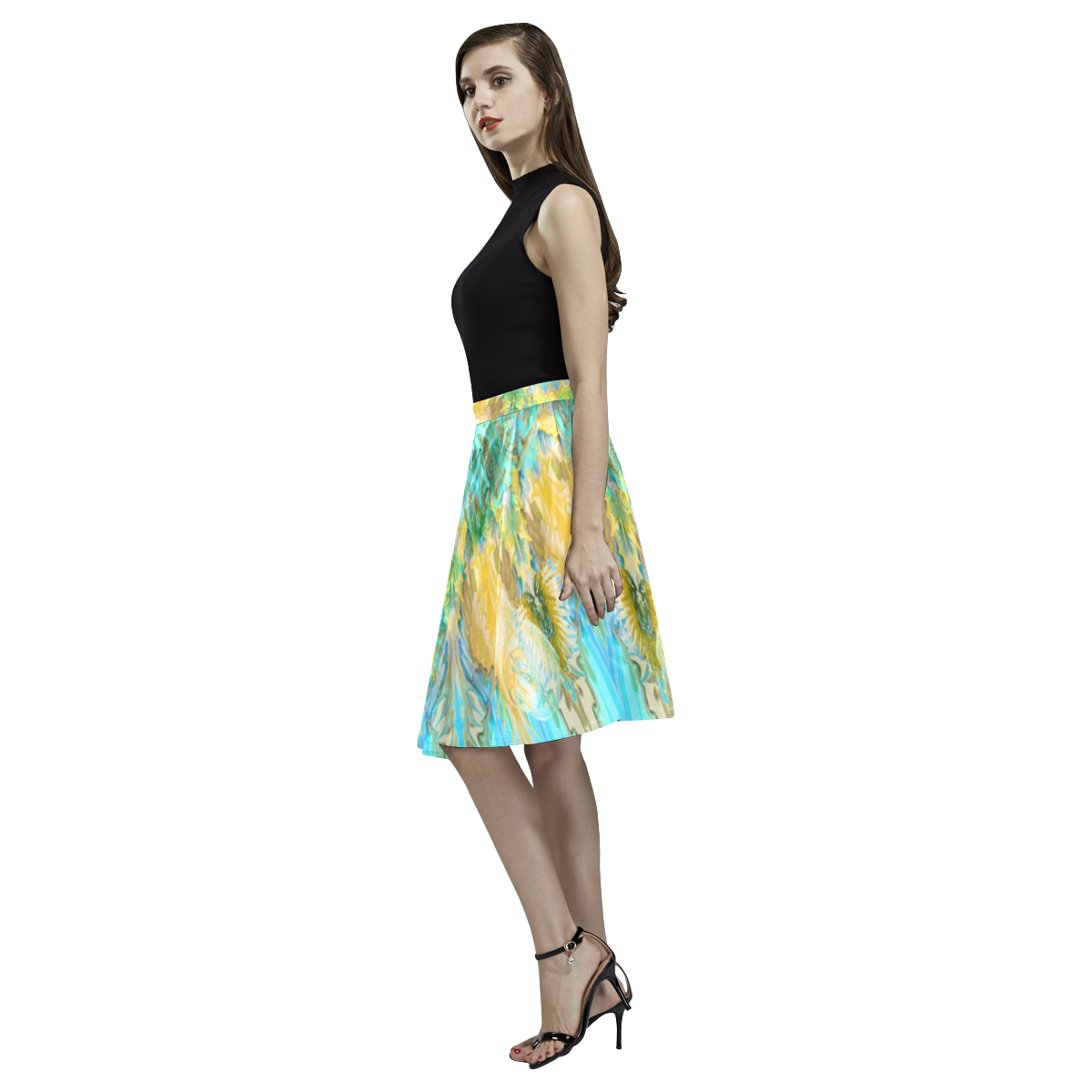 life colors 5 Melete Pleated Midi Skirt (Model D15)