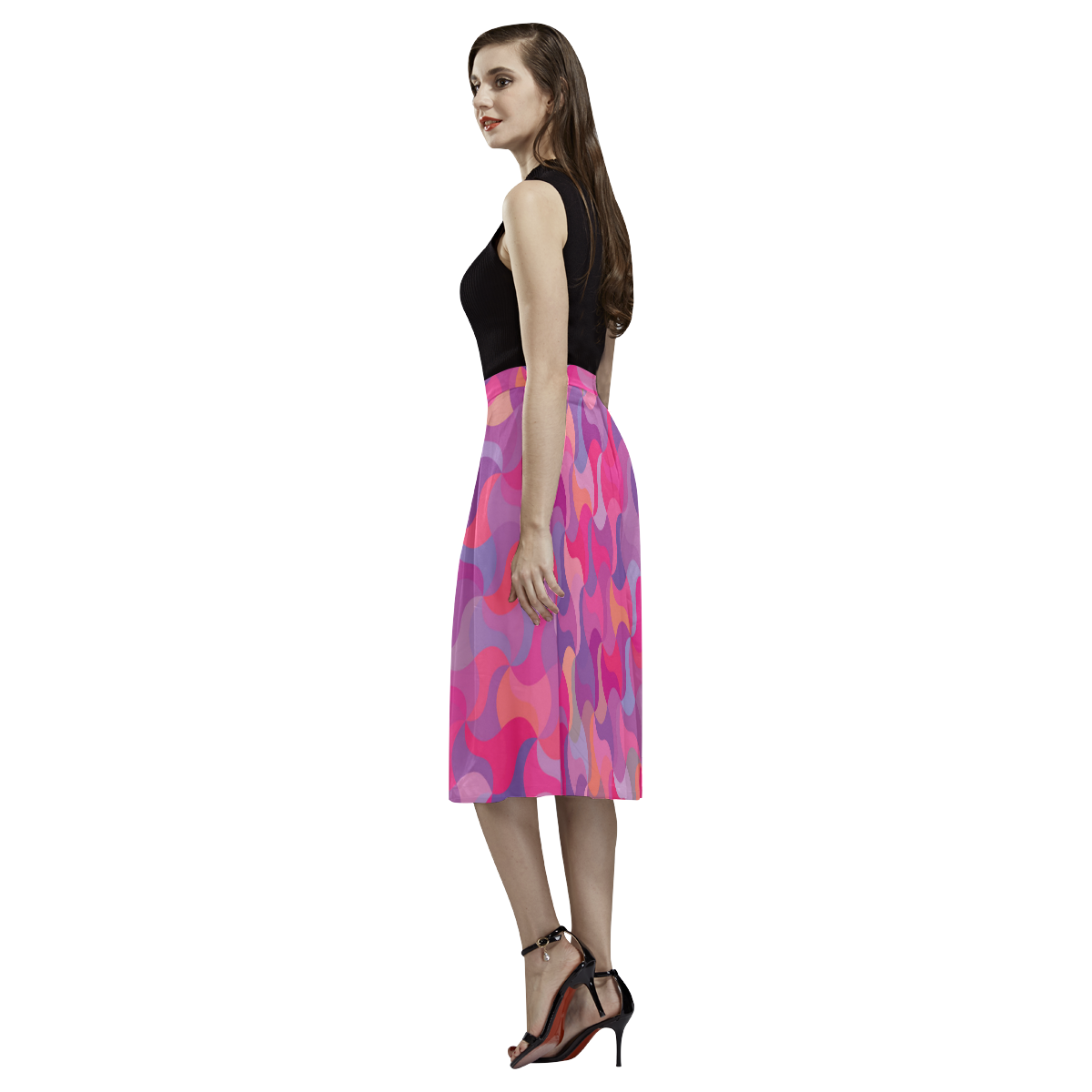 Mosaic Pattern 4 Aoede Crepe Skirt (Model D16)