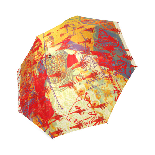 THE ONE BIG QUEEN AND THE MANY LITTLE RED LOBSTERS Foldable Umbrella (Model U01)