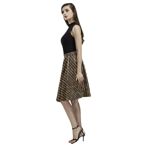 Mosaic Pattern 1 Melete Pleated Midi Skirt (Model D15)