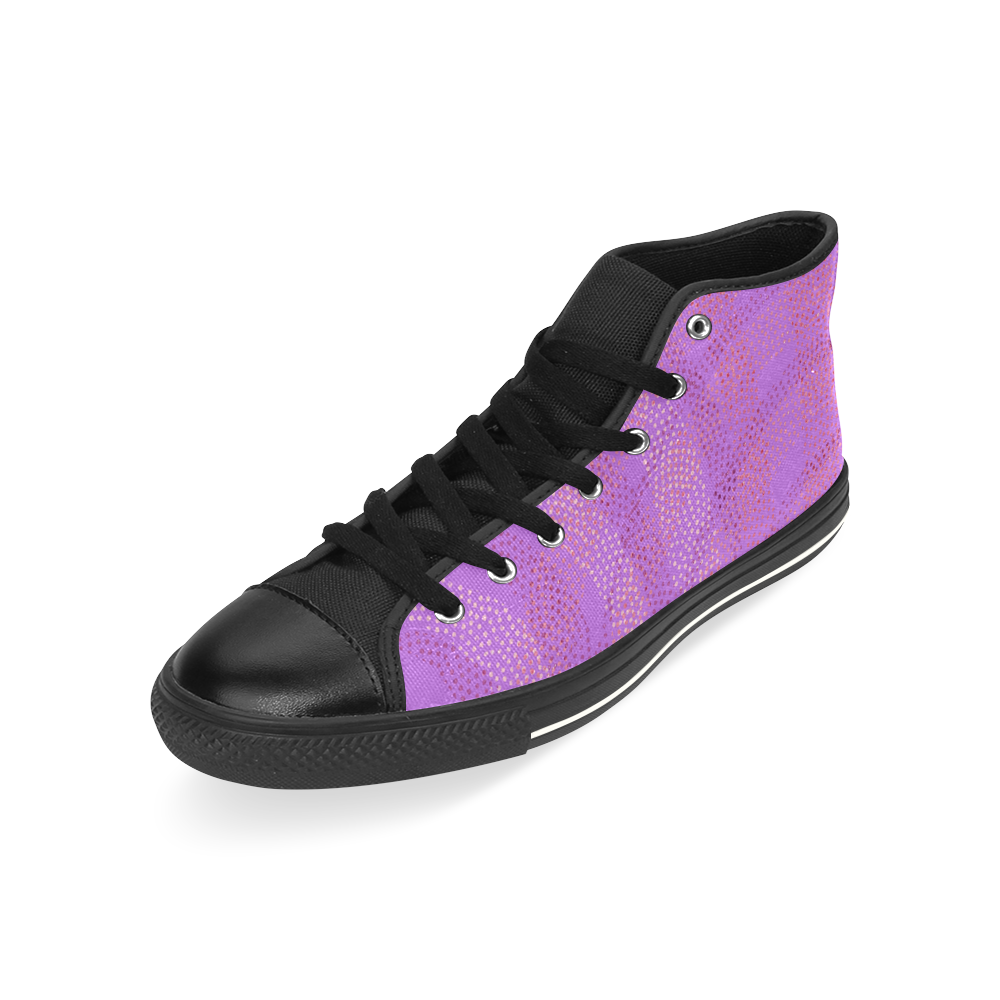 Purple High Top Canvas Shoes for Kid (Model 017)