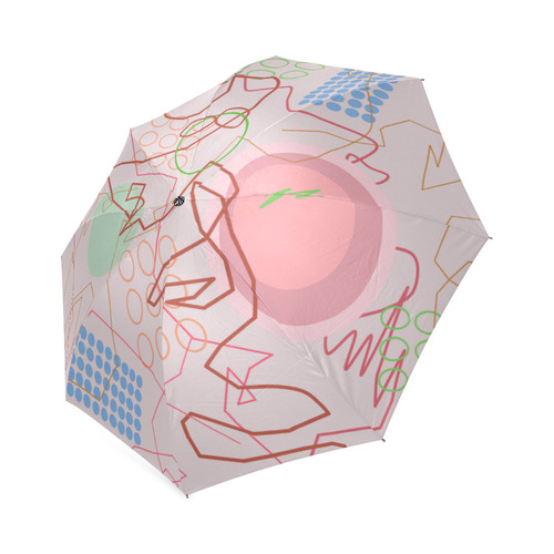 Abstract 8 pink Foldable Umbrella (Model U01)