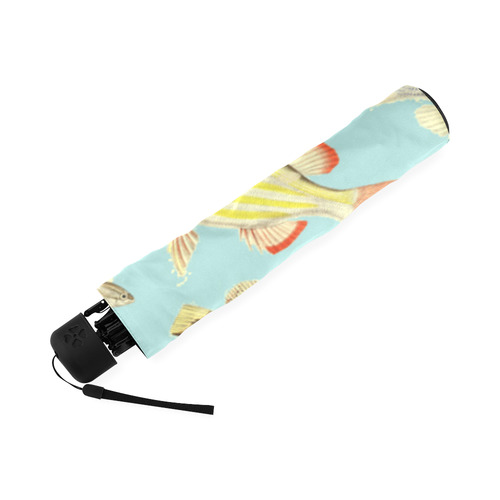 VINTAGE MOTORCYCLES AND COLORFUL FISH... IN THE MOUNTAINS Foldable Umbrella (Model U01)