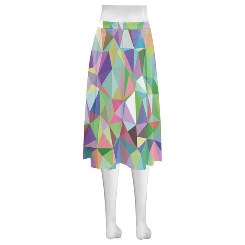 Mosaic Pattern 5 Mnemosyne Women's Crepe Skirt (Model D16)