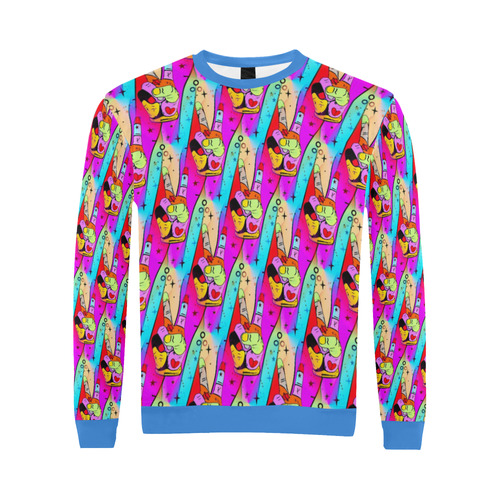 Peace Popart by Nico Bielow All Over Print Crewneck Sweatshirt for Men (Model H18)
