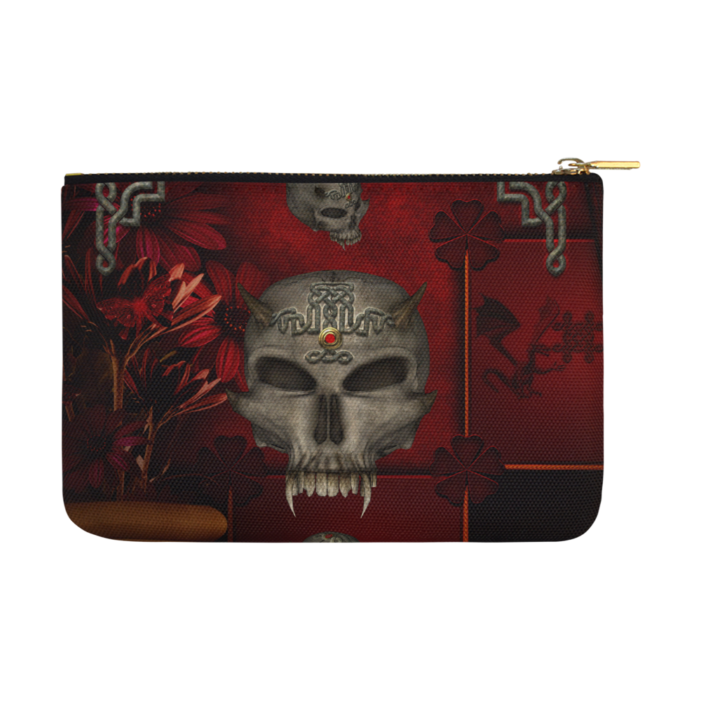 Skull with celtic knot Carry-All Pouch 12.5''x8.5''