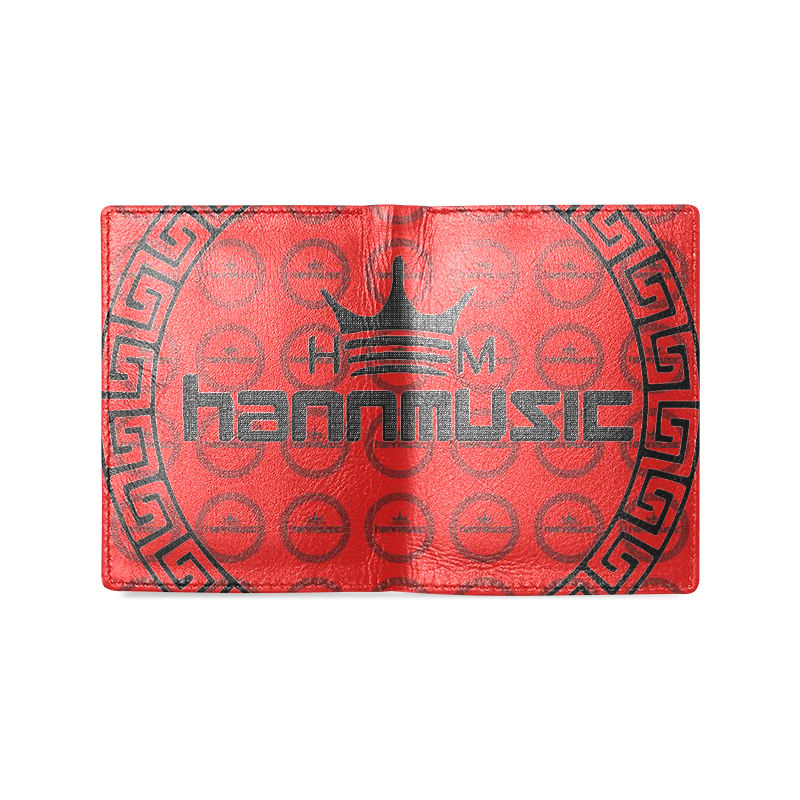 red hannmusic wallet Men's Leather Wallet (Model 1612)