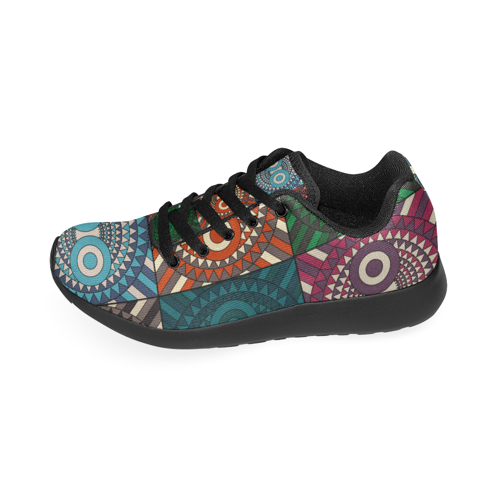 Polychrome Owl Mask Kid's Running Shoes (Model 020)