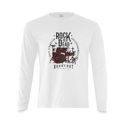 Rock Is Dead White Sunny Men's T-shirt (long-sleeve) (Model T08)