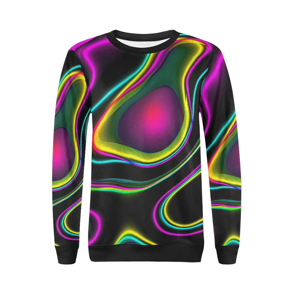 Vibrant Fantasy 5 by FeelGood All Over Print Crewneck Sweatshirt for Women (Model H18)
