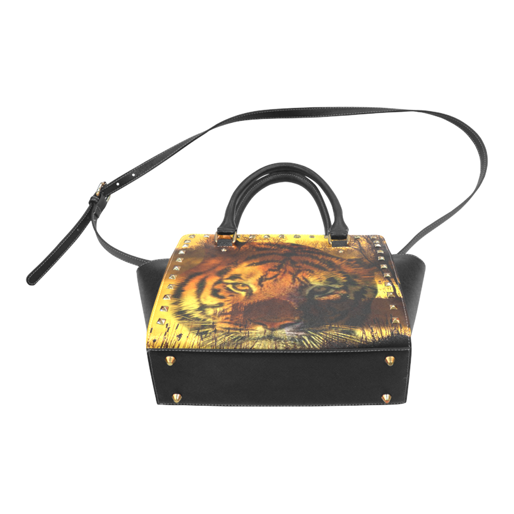 Tiger Face Rivet Shoulder Handbag (Model 1645)