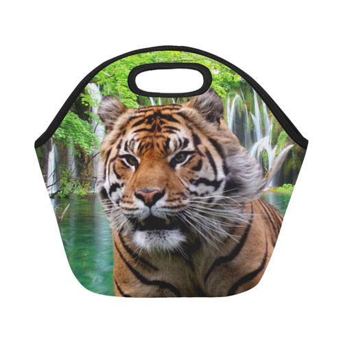 Tiger and Waterfall Neoprene Lunch Bag/Small (Model 1669)