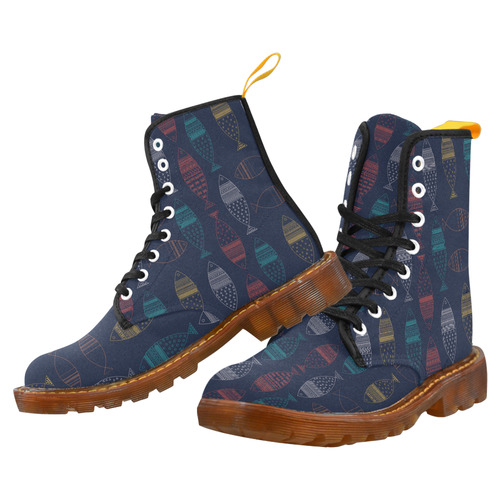 color abstract fish Martin Boots For Men Model 1203H