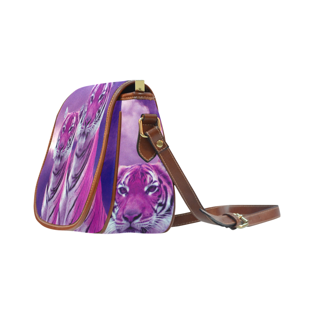 Purple Tigers Saddle Bag/Large (Model 1649)