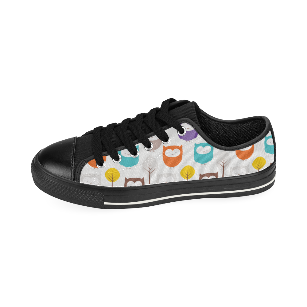 owls tree Low Top Canvas Shoes for Kid (Model 018)