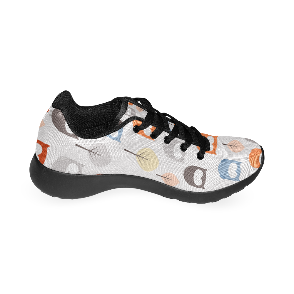 Cute Owls Trees Kid's Running Shoes (Model 020)