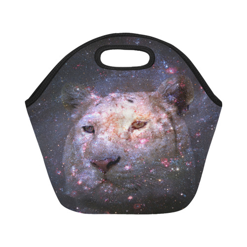 Tiger and Galaxy Neoprene Lunch Bag/Small (Model 1669)