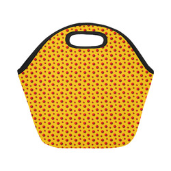 Rambunctious Red Polka Dots on Yellow Orange Neoprene Lunch Bag/Small (Model 1669)
