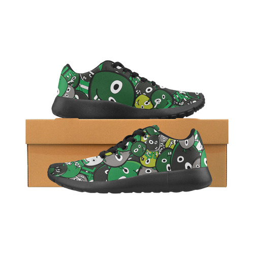 green doodle monsters Kid's Running Shoes (Model 020)