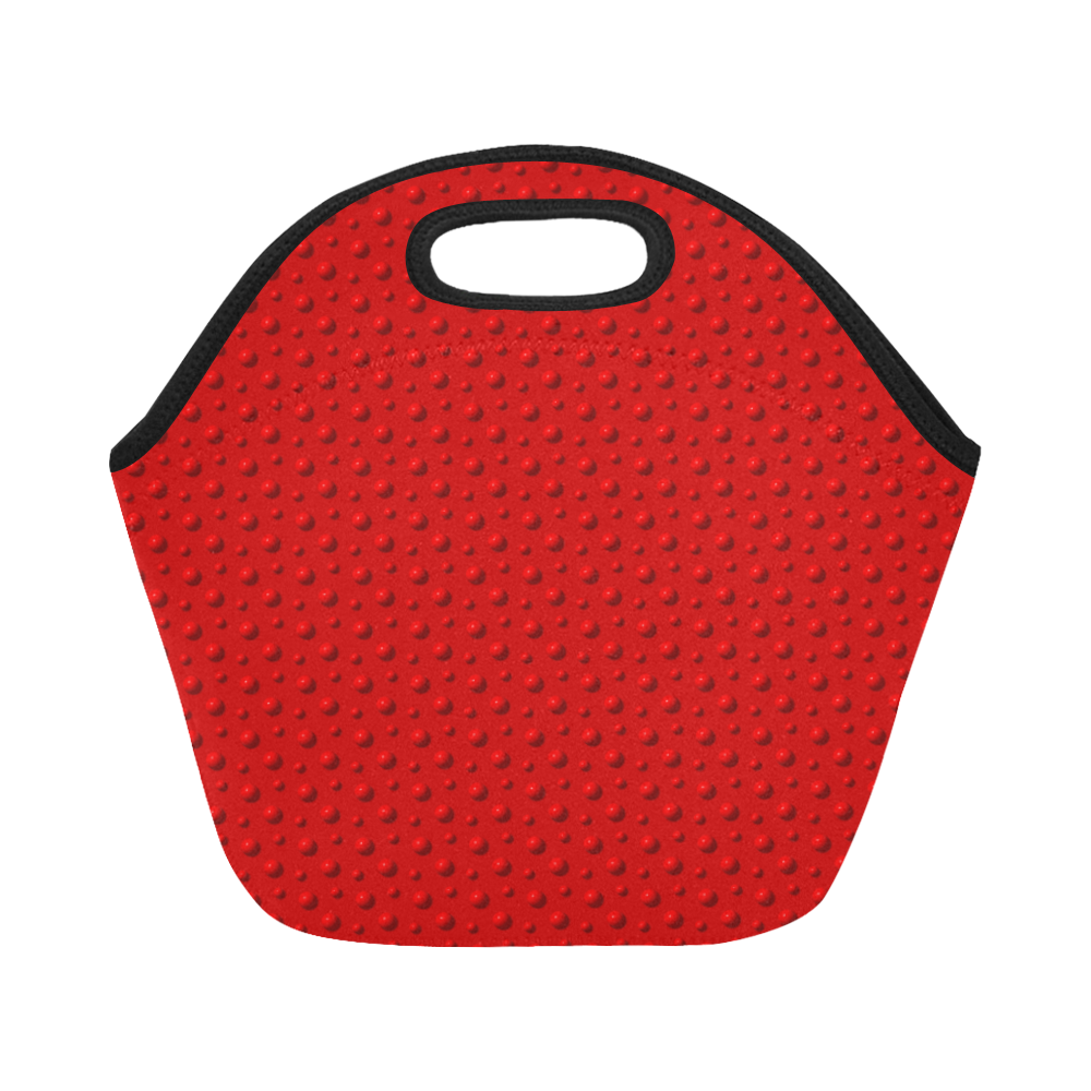 Rambunctious Red Polka Dots on Ravashing Red Neoprene Lunch Bag/Small (Model 1669)