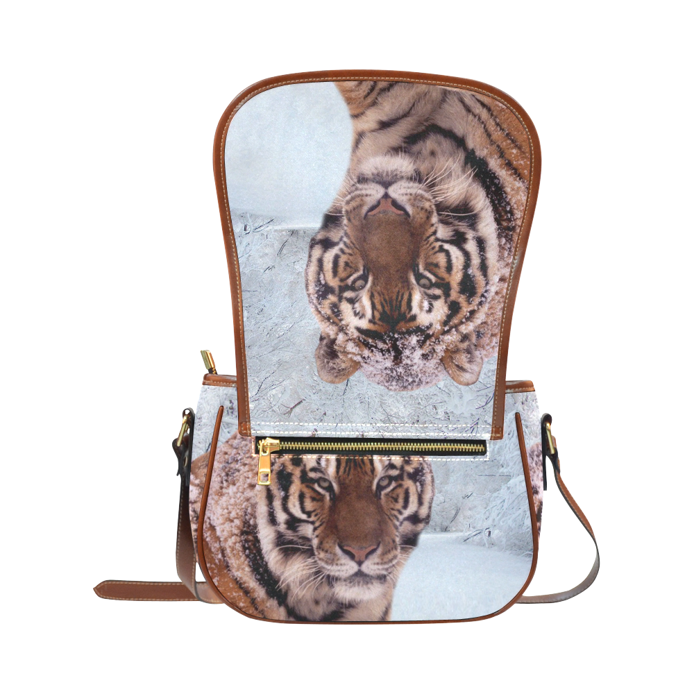 Tiger and Snow Saddle Bag/Large (Model 1649)