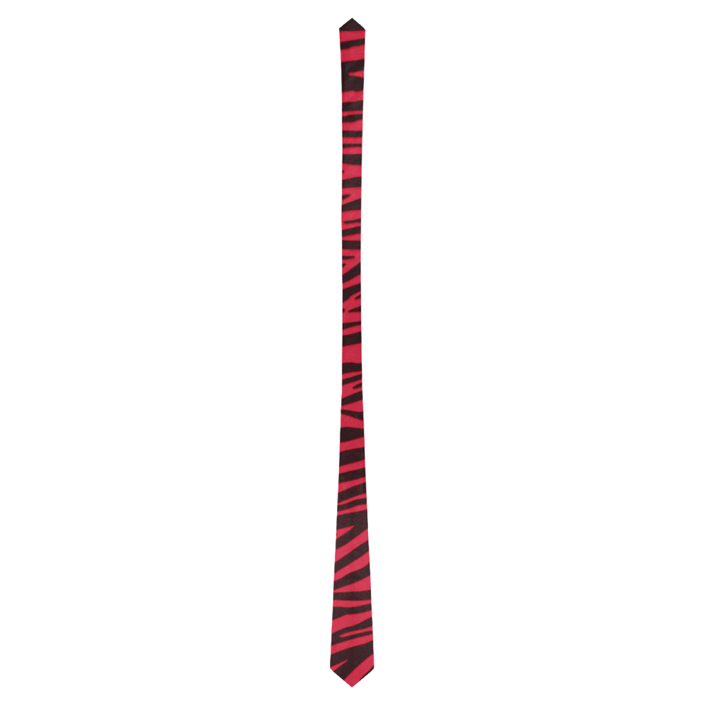 Red Zebra Stripes Classic Necktie (Two Sides)
